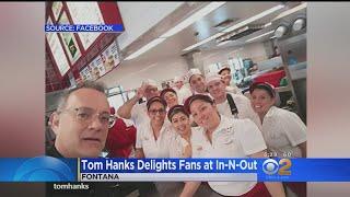 Tom Hanks Delights Fans At Fontana In-N-Out