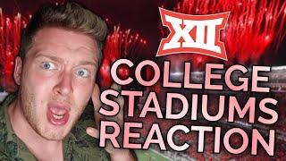 Swedish Soccer Fan Reaction to Big 12 College Football Stadiums! College Football Reaction