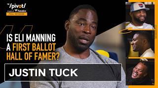 Justin Tuck Giant transition from NFL to Finance, Notre Dame to NY, Eli Manning & Strahan| The Pivot