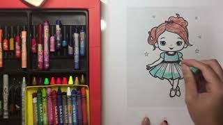 Color the picture of a cute dancing girl