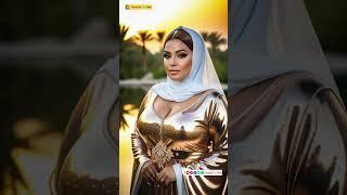 Stylish Multicolor Stone Worked Bridal Abaya with Decorated Hijab | AI Model Lookbook #aibeauty