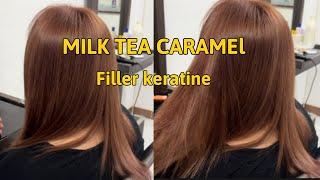 Milk tea caramel filler keratin hair dye