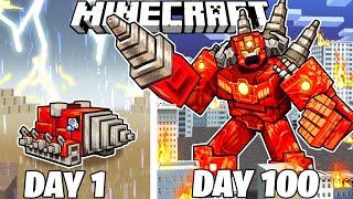 I Survived 100 Days as TRANSFORMER DRILLMAN in Minecraft!