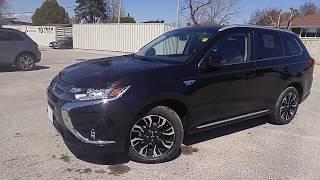 2018 Mitsubishi Outlander PHEV Ruby Black Pearl with Brown leather interior