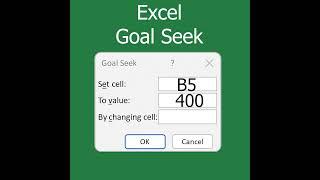How to use Excel Goal Seek #shorts #excel #goalseek