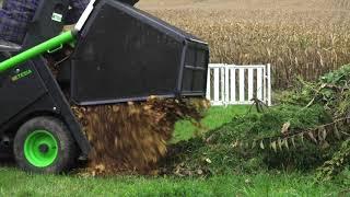 Etesia Hydro 80 Ride on Mower Collecting Leaves