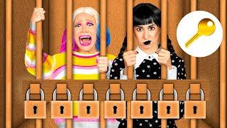 Box Fort Prison Escape with Wednesday Addams by BaRaDa Challenge