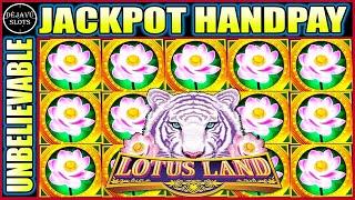 UNBELIEVABLE 4 COIN RETRIGGER! JACKPOT HANDPAY HIGH LIMIT LOTUS LAND SLOT MACHINE