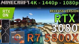 Minecraft RTX | RTX 3080 | Ryzen 7 5800X | RAY TRACING | 4K - 1440p - 1080p | ULTRA GRAPHICS