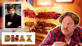 Casey Webb VS the 3.5 POUND CHUCK NORRIS Breakfast Sandwich | Man v Food