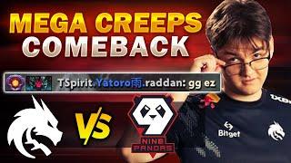 "gg ez" - Yatoro spicy allchat vs 9Pandas - MEGA CREEPS COMEBACK - Team Spirit vs 9Pandas