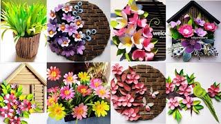 8 unique paper craft ideas||best paper flower wallhanging craft||wallmate|| wall decoration idea