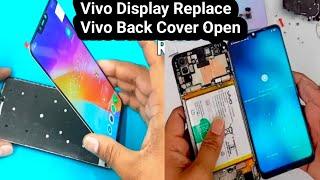 How To Change Replace Vivo Y20 Y12s Broken Display Panel unit damage LCD screen,Vivo back cover open