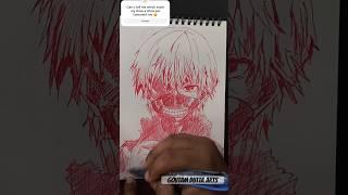 Speed drawing ken kanekired pen ️ #shorts #anime #pendrawing
