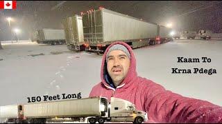 How i Drive 150 FEET LONG TRUCK In This BAD WEATHER | Canada Truck Driver