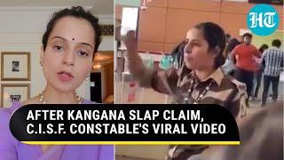 Kangana Slap Claim: CISF Constable Shouts 'My Mother Was There…' In Viral Video From Airport