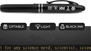 Inkstone Symbols of Science Engraved Pen w/Light & Stylus Tip - Gifts for Scientists Science Teache