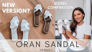 HERMES ORAN SANDAL | NEW 2021 VERSION??- (sizing comparison, try-on, narrow feet review)