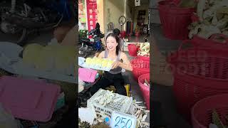 Beautiful durian vendor in thailand street food