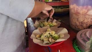 Indonesian street food: Gado-gado (Javanese salad with peanut sauce)