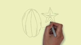 Step by Step How To Drawing Starfruit Easy