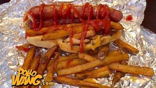 Hotdog Sandwich with Cajun Fries.