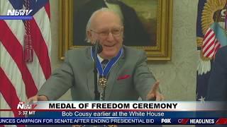 EMOTIONAL CEREMONY: Bob Cousy tears up thinking of wife during Medal of Freedom presentation