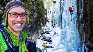 Hiking to the STUNNING Frozen Waterfalls of The Flume Gorge | Franconia Notch | White Mountains NH