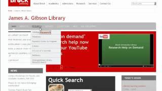 Brock University Library Homepage Tutorial