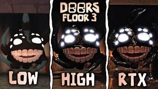 DOORS FLOOR 3 : RTX LOW OFF VS RTX HIGH OFF VS RTX ULTRA ON