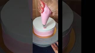 pink and white colour  cake decoration #shorts #youtubeshorts #pinkandwhite #cakedecorationidea