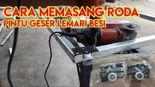 cara memasang roda pintu sleding lemari besi.