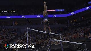 Shilese Jones competes on uneven bars, withdraws from rest of day's events | NBC Sports