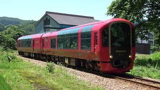 只見線 ET122 雪月花　団体列車　越後須原→上条にて　/Japanese Diesel Train ET122Series SETSUGEKKA Tadami Line