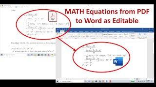 Math PDF to Word Conversion. Math Equations from PDF to Word as Editable. Math Equations Conversion