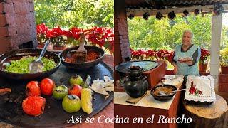 A Ranchero Lunch More Tasty Than Meat Nopalitos with Chorizo ​​in Molcajete Sauce