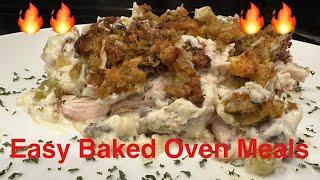 EASY BAKED ROTISSERIE STUFFING CASEROLE~EASY BAKED RECIPES~#eazycookin