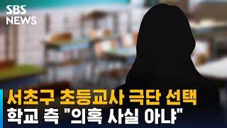 서초구 초등교사 극단 선택…학교 측 "의혹 사실 아냐" / SBS