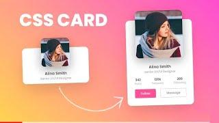 Animated Profile Card UI Design Using HTML & CSS || CSS Card Hover Effect || Gscodify Technical