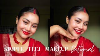 Easy & Simple Teej Makeup Tutorial | Quick Festive Look