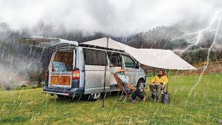 VANLIFE CAMPING IN THUNDERSTORM