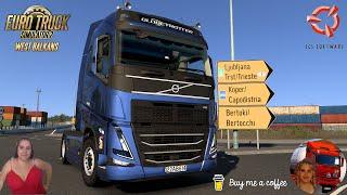 Euro Truck Simulator 2 (1.53) Delivery Venezia to Koper Slovenia DLC West Balkans + DLC's & Mods