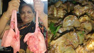 Goat lungs fry recipe telugu , very tasty and simple goat lungs pepper masala fry