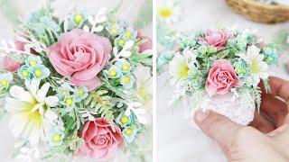 I make a delicate mini-bouquet of flowers from foamiran #Shorts