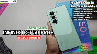 HP INFINIX HOT 50 PRO+ AURORA GREEN REVIEW & UNBOXING INDONESIA !