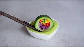 Plant Based Rainbow Cucumber Sushi | AlphaFoodie
