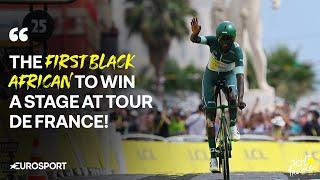 Biniam Girmay makes HISTORY in the green jersey at Tour de France! 