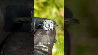 2.0 CT Asscher Cut Moissanite Engagement Ring, 950 Platinum Asscher Cut Diamond Solitaire Ring