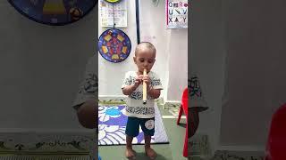 Learn to play flute from scratch with Advait #cutebaby #learning #flute