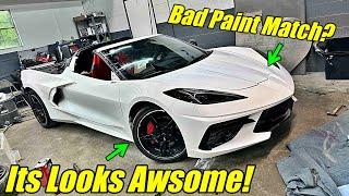 Putting The 2022 Corvette C8 Back together!We Have To Repaint The Hood!!!